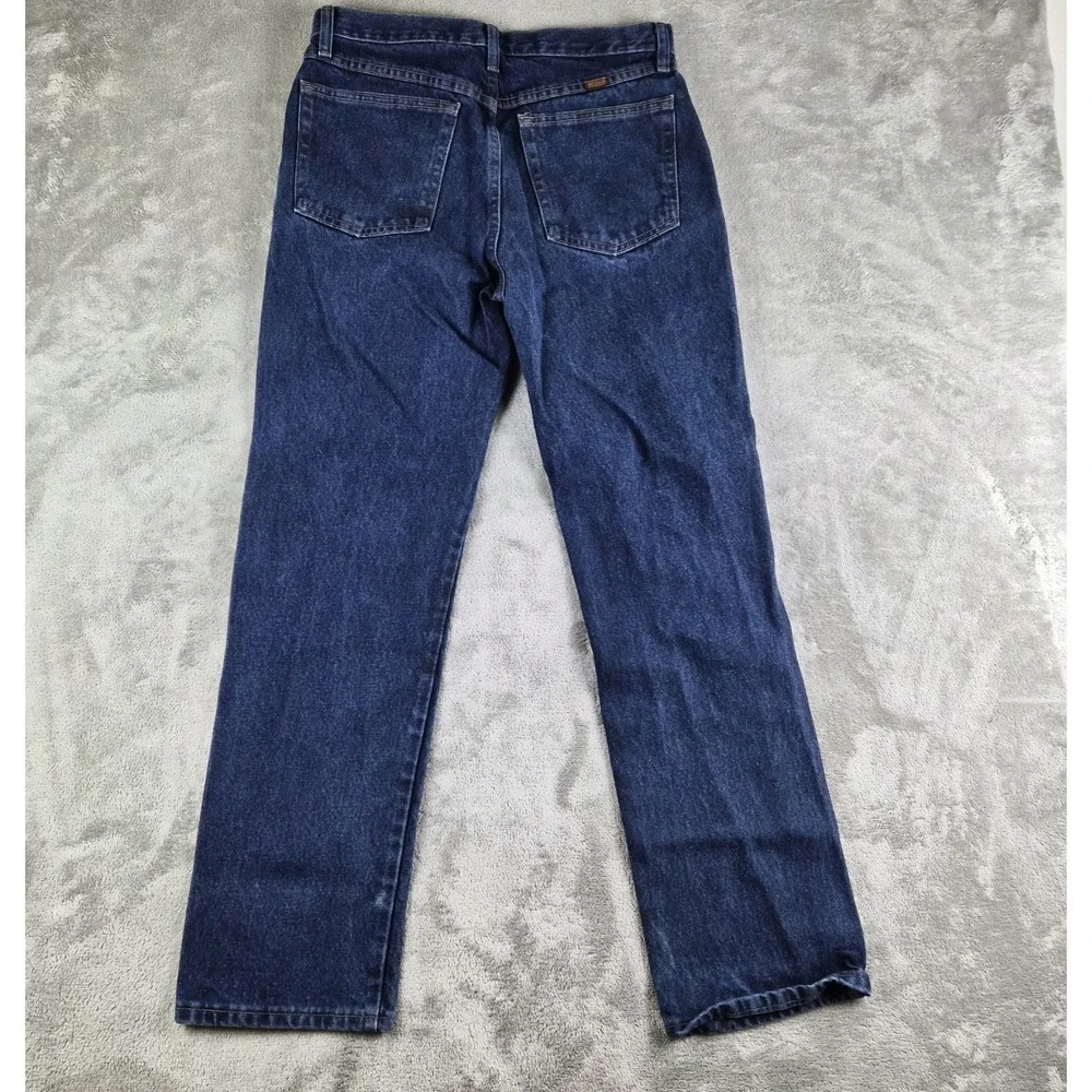 Vintage Rustler Jeans‎ Mens 32x32 Blue Denim Straight Leg Dark Wash 100% Cotton